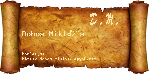 Dohos Miklós névjegykártya